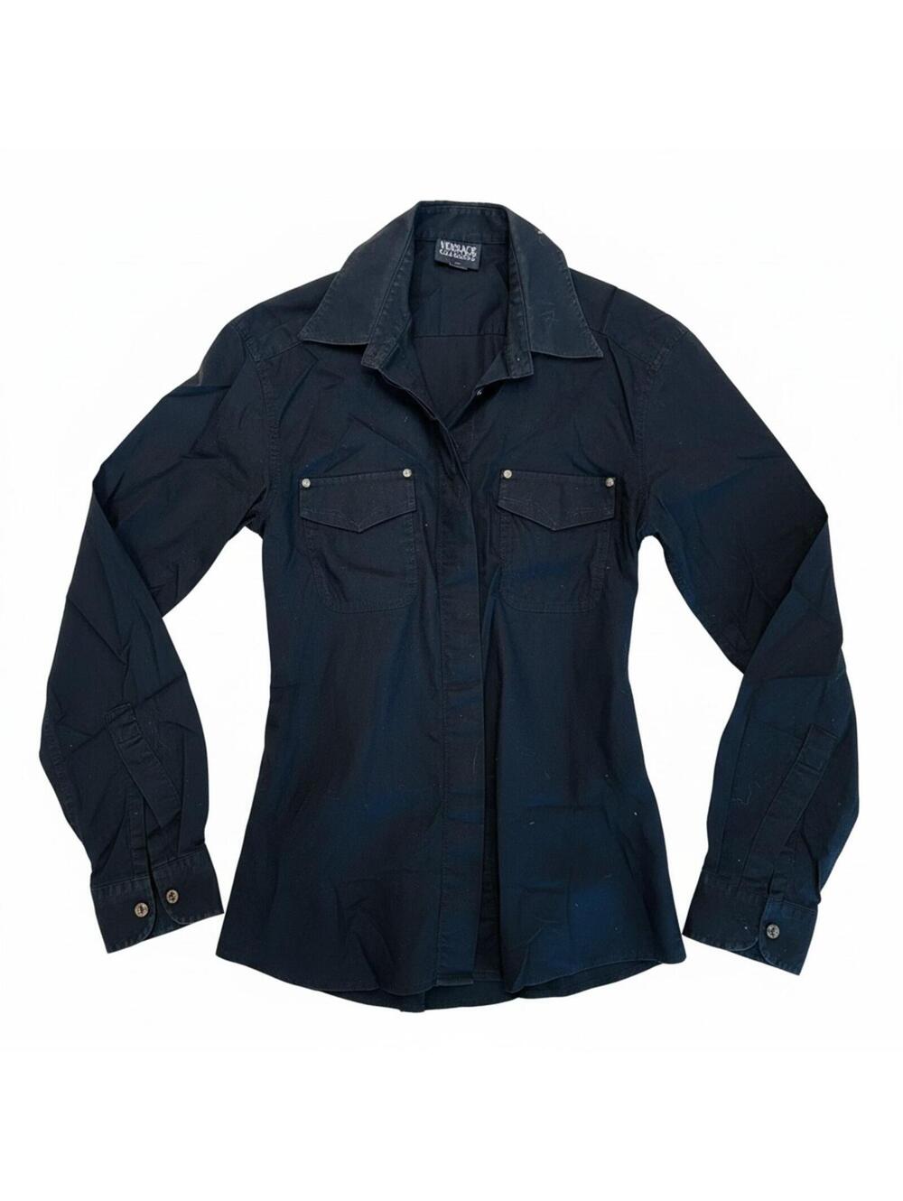 Versace jeans couture black button-up shirt